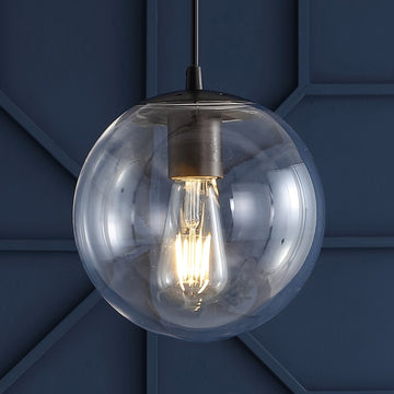 Bleecker 7.75" Metal/Glass Globe LED Pendant